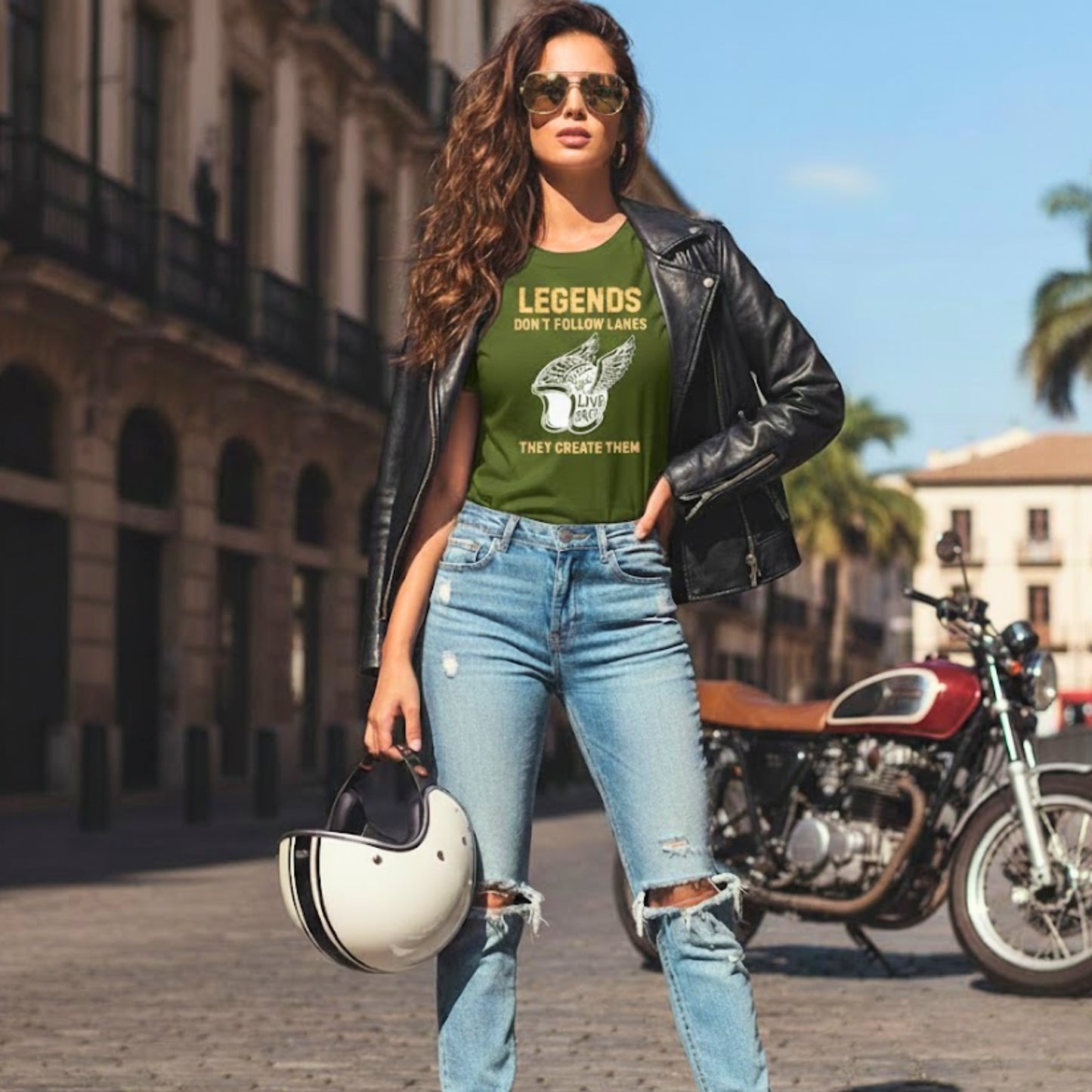 LEGENDS DON'T FOLLOW LANES Biker T-Shirt | Unisex Regular Fit