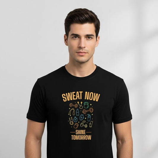 SWEAT NOW SHINE TOMORROW Gym T-Shirt | Unisex Regular Fit