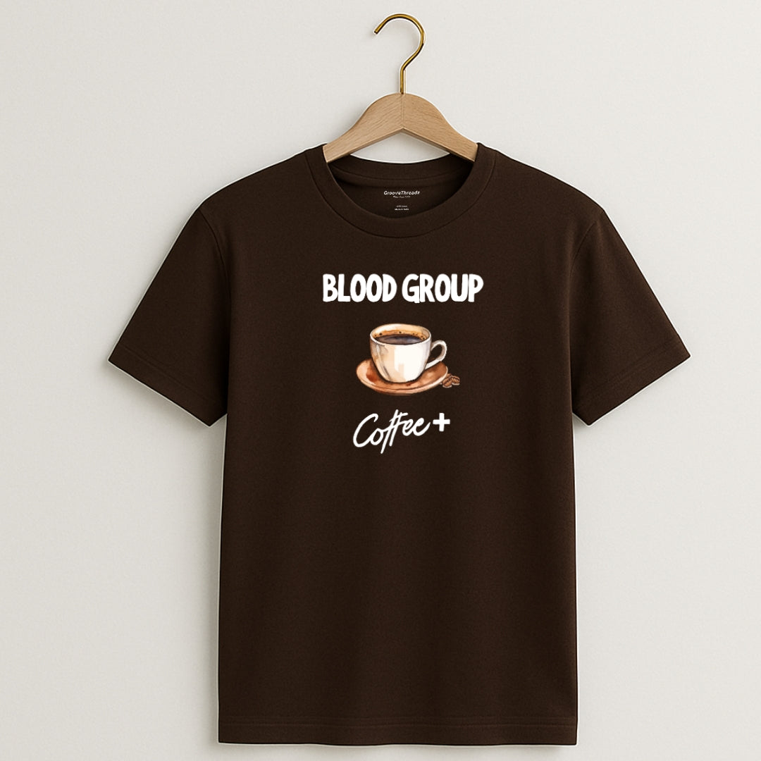 BLOOD GROUP COFFEE POSITIVE Graphic T-Shirt | Unisex Regular Fit