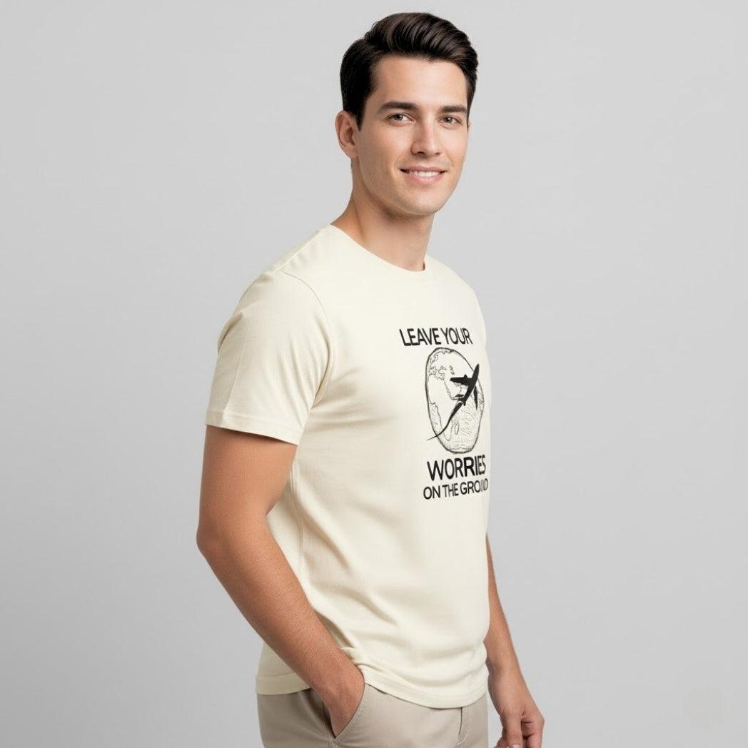 LEAVE YOUR WORRIES ON THE GROUND Travel T-Shirt | Unisex Regular Fit