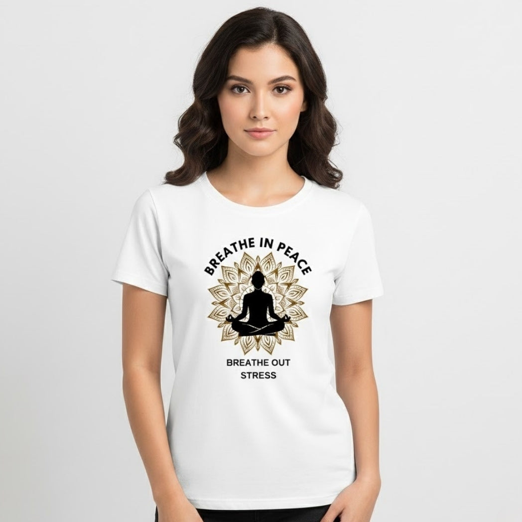 BREATHE IN PEACE Yoga T-shirt | Unisex Regular Fit