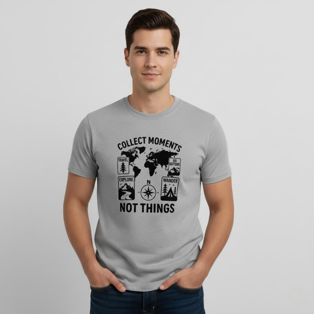 COLLECT MOMENTS NOT THINGS Travel T-Shirt | Unisex Regular Fit