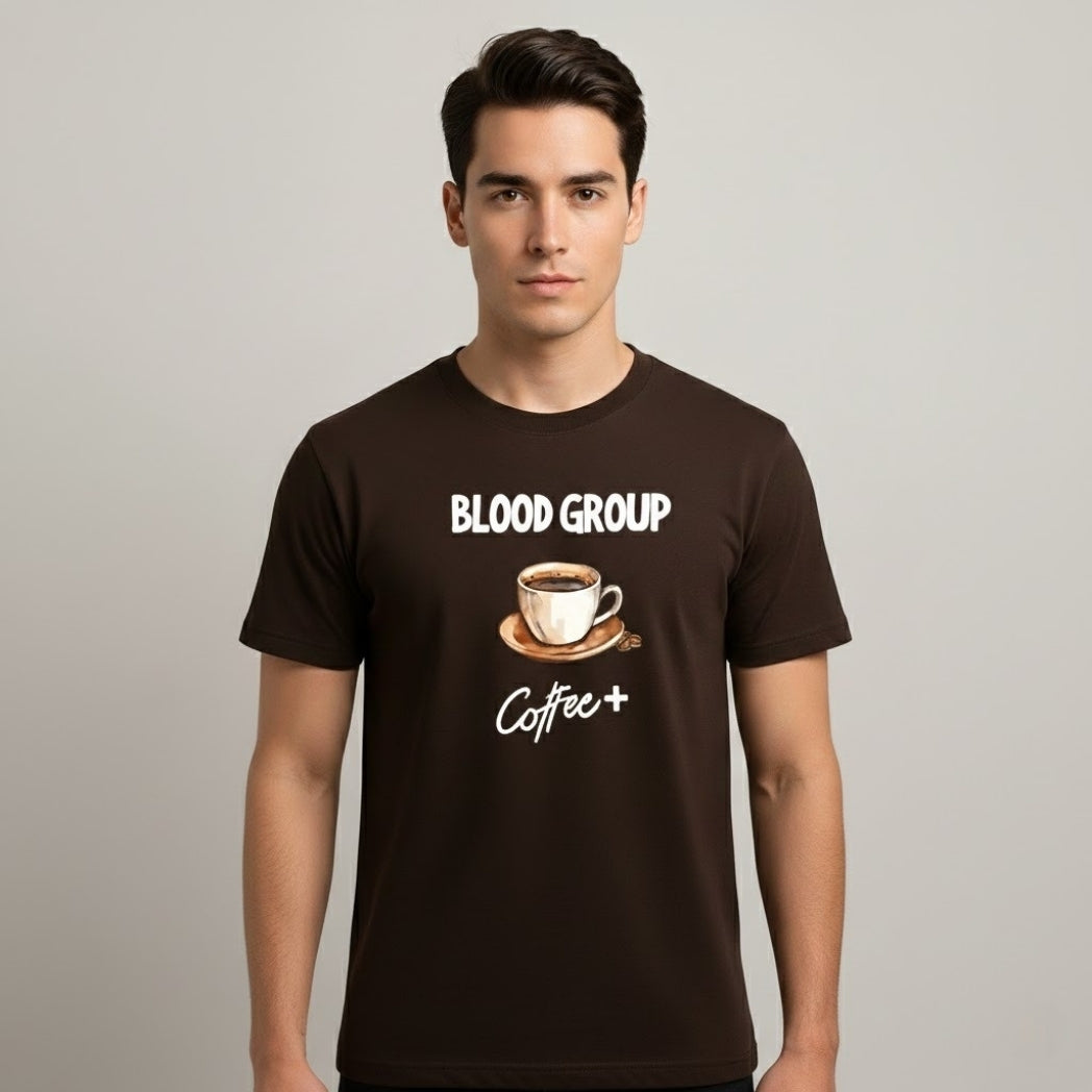 BLOOD GROUP COFFEE POSITIVE Graphic T-Shirt | Unisex Regular Fit