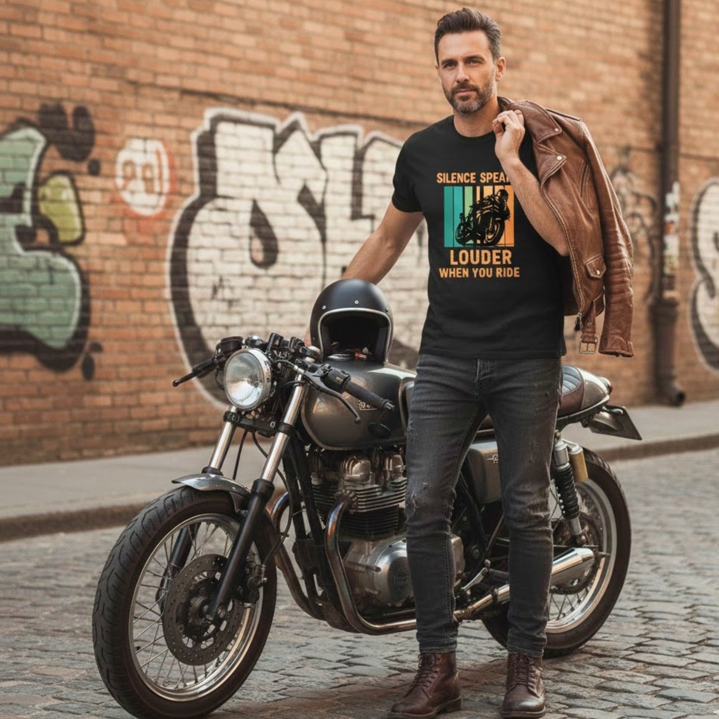 SILENCE SPEAKS LOUDER WHEN YOU RIDE Biker T-Shirt | Unisex Regular Fit