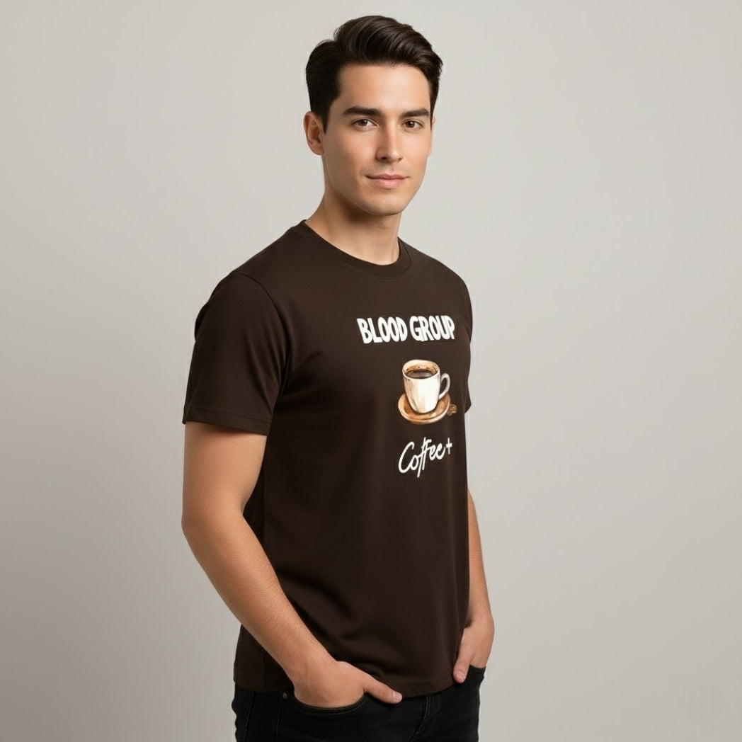 BLOOD GROUP COFFEE POSITIVE Graphic T-Shirt | Unisex Regular Fit