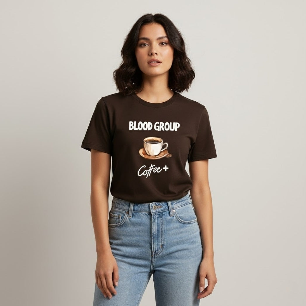 BLOOD GROUP COFFEE POSITIVE Graphic T-Shirt | Unisex Regular Fit