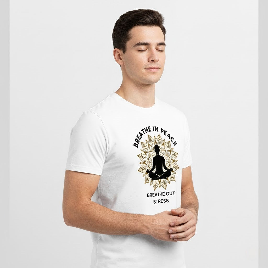 BREATHE IN PEACE Yoga T-shirt | Unisex Regular Fit