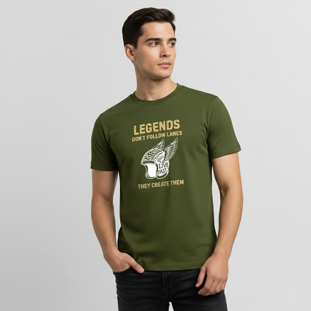 LEGENDS DON'T FOLLOW LANES Biker T-Shirt | Unisex Regular Fit